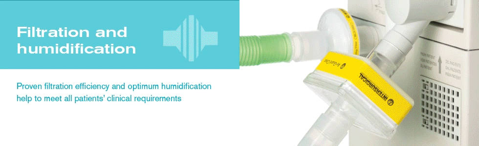 A range of breathing filters, HMEs and HMEFs for patient protection and humidification, designed for use in anaesthesia and intensive care