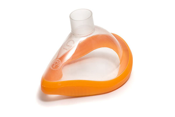ClearLite™, anaesthetic face mask, size 5, large adult, orange seal, no hook ring, 22F