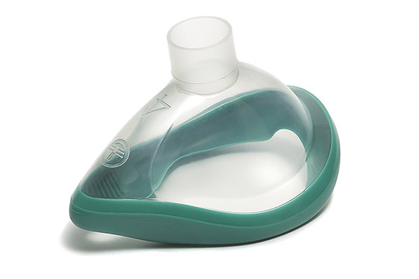 ClearLite™, anaesthetic face mask, size 4, adult, green seal, no hook ring, 22F