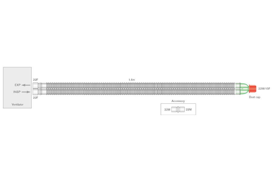 22mm Flextube™ breathing system, ≥ 1.6m
