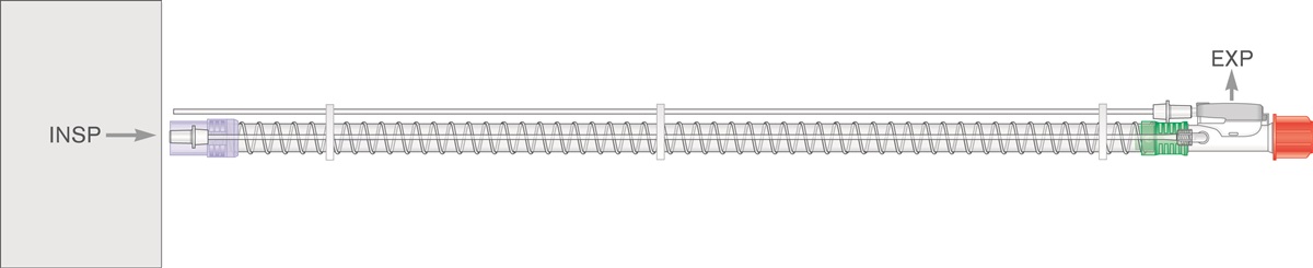 22mm Smoothbore breathing system with exhalation valve, ≥ 1.6m