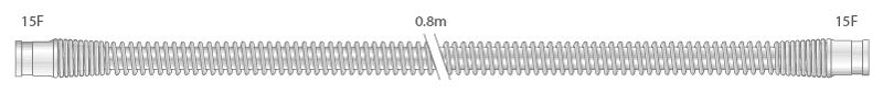15mm paediatric, clear silicone tube, ≥ 0.8m