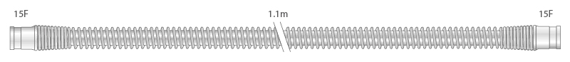 15mm paediatric, clear silicone tube, ≥ 1.1m