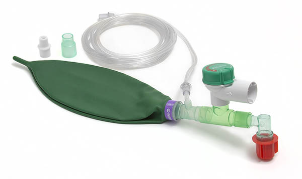 Adult Mapleson C bagging system with 2 L bag, oxygen tube, ≥ 4.2m